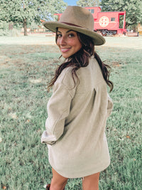 BEST SELLER! Oatmeal Fleece Oversized Solid Shacket