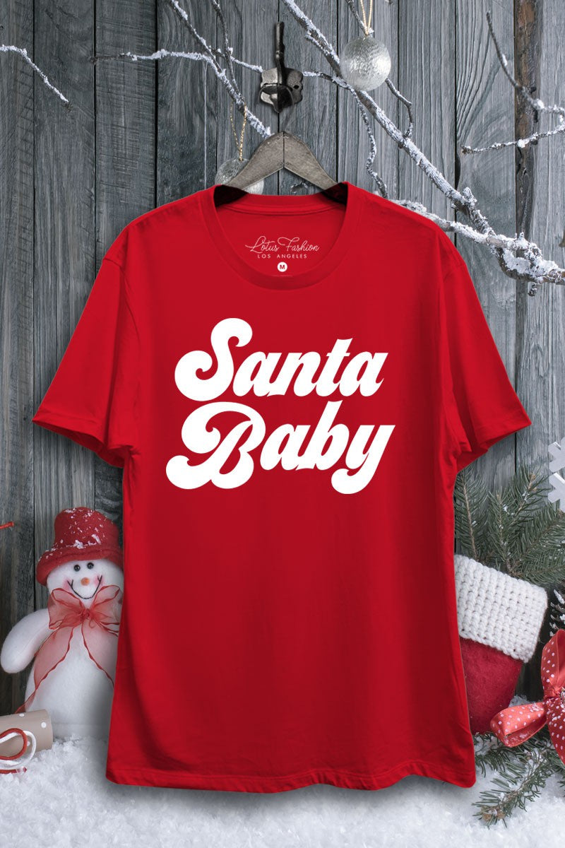 Red Santa Baby Graphic Top