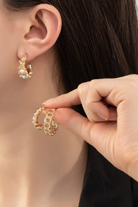 trio texture hoop earrings