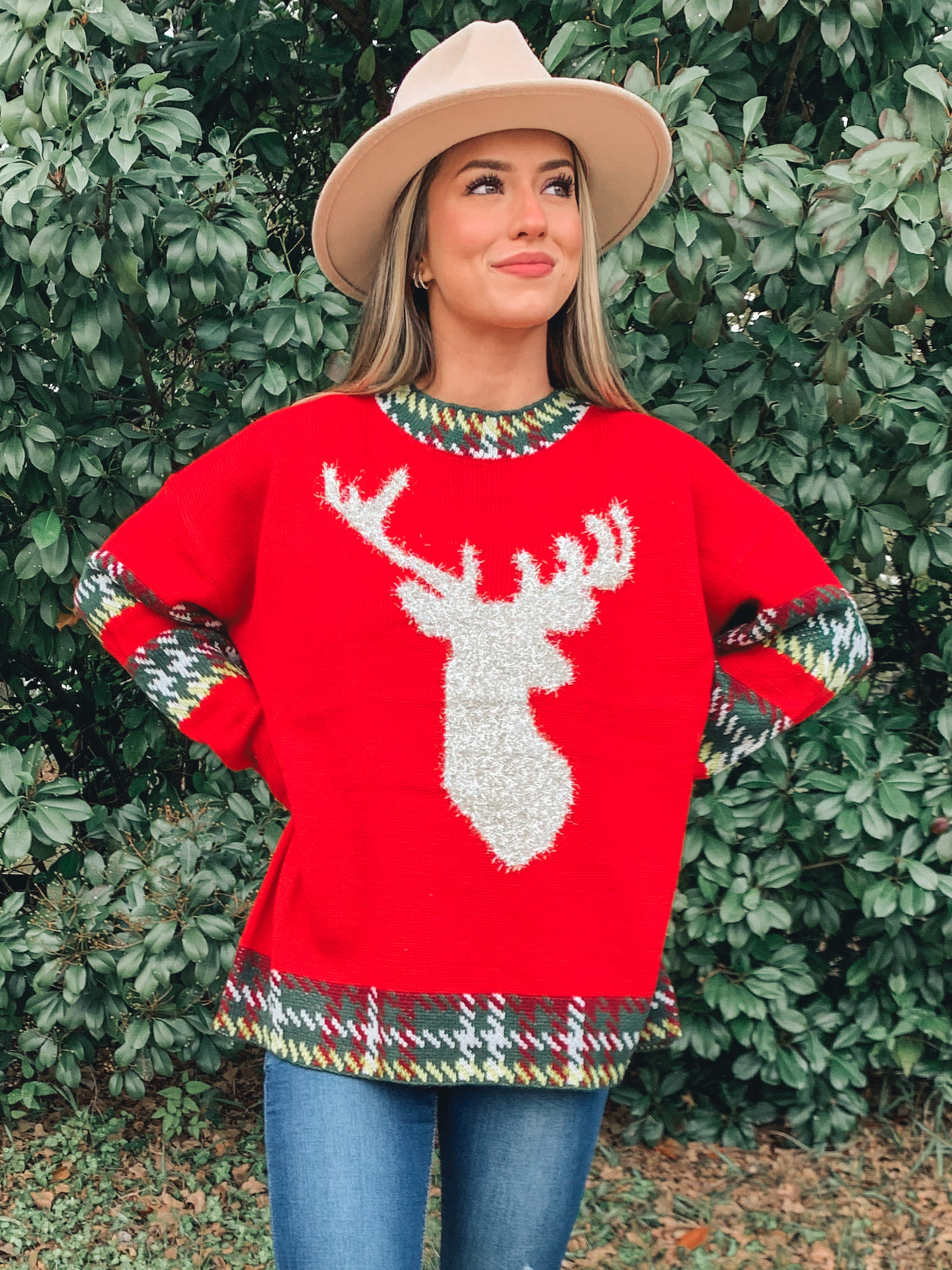 Red Christmas Reindeer Sweater