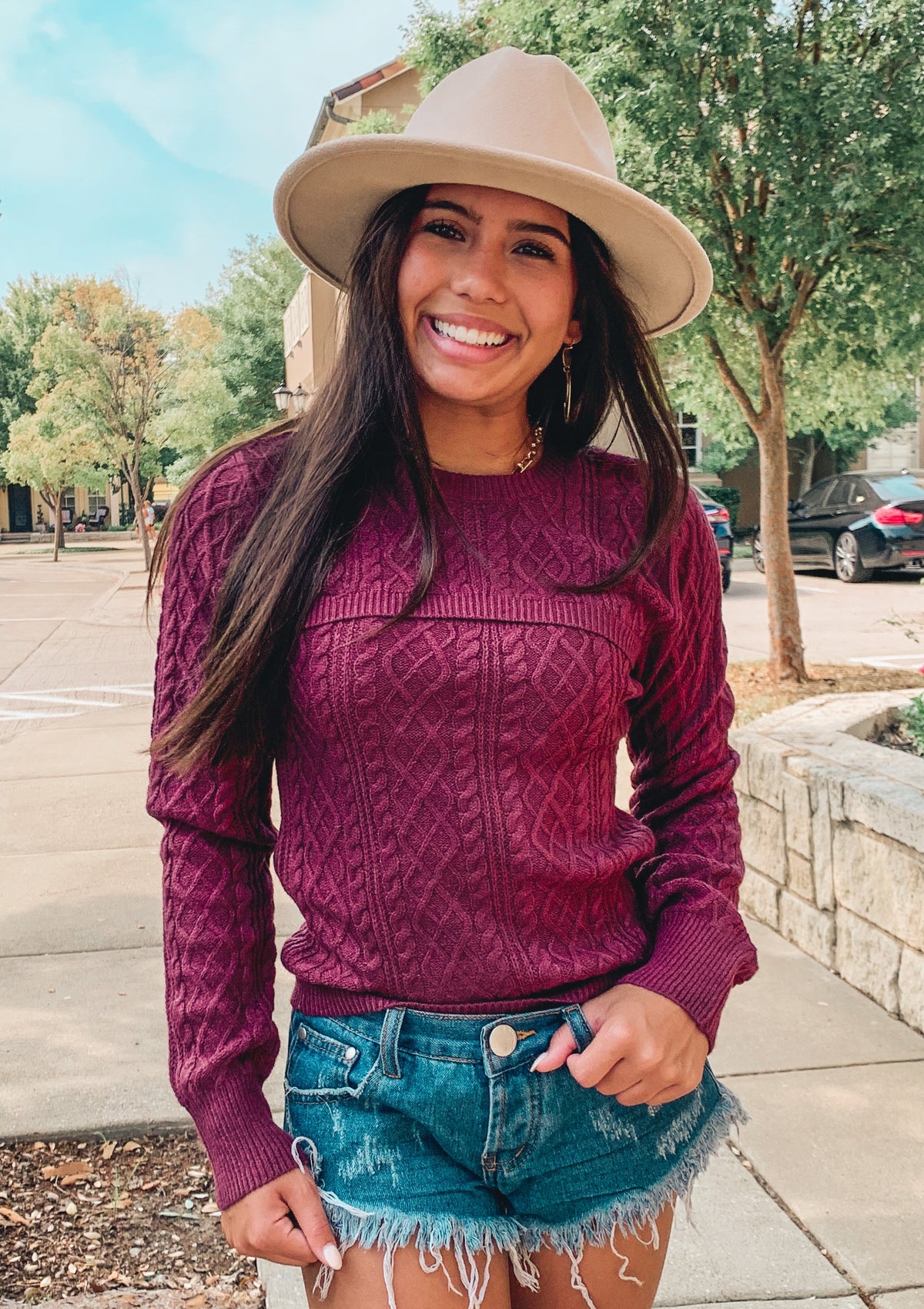 Cherry Cut Out Detail Sweater