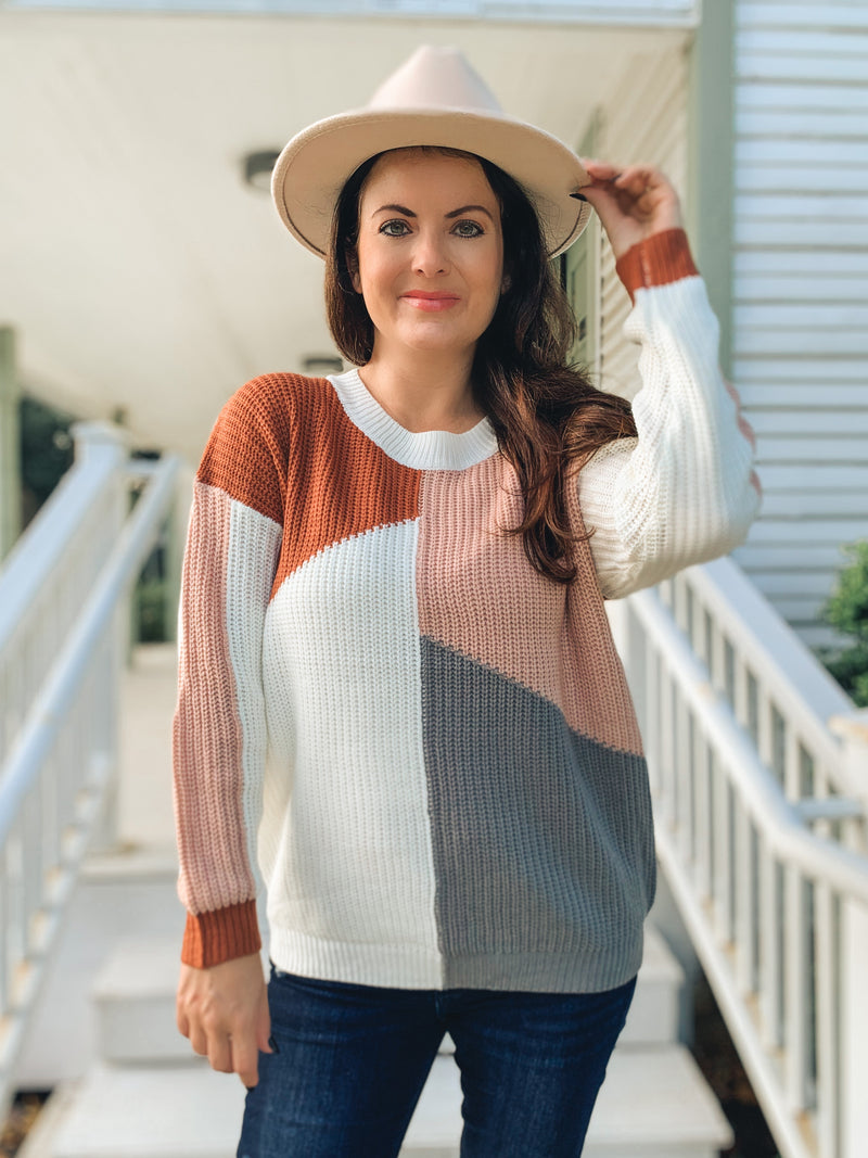 Fall Dreams Color Block Sweater