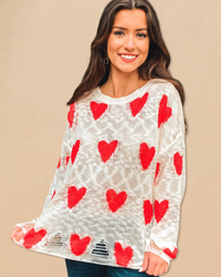Heart Distressed Sweater
