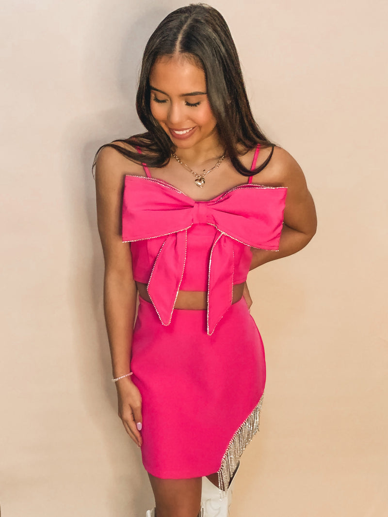 Rhinestone Trim Detail Mini Skirt