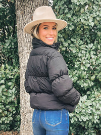 Black Fluffy Puffer Jacket