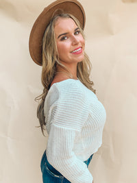 Ivory Twist Back Sweater