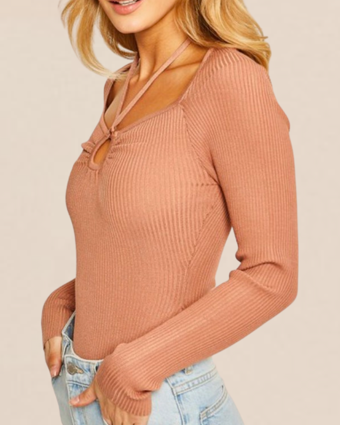 Salmon Sweater Bodysuit