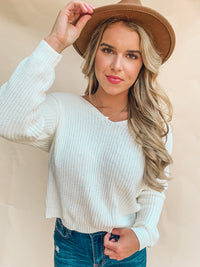 Ivory Twist Back Sweater