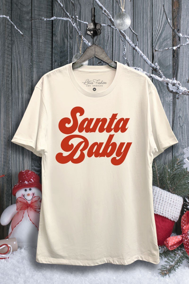Ivory Santa Baby Graphic Top