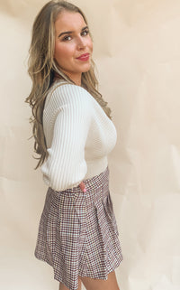 Butter V Neck Waist Taper Sweater