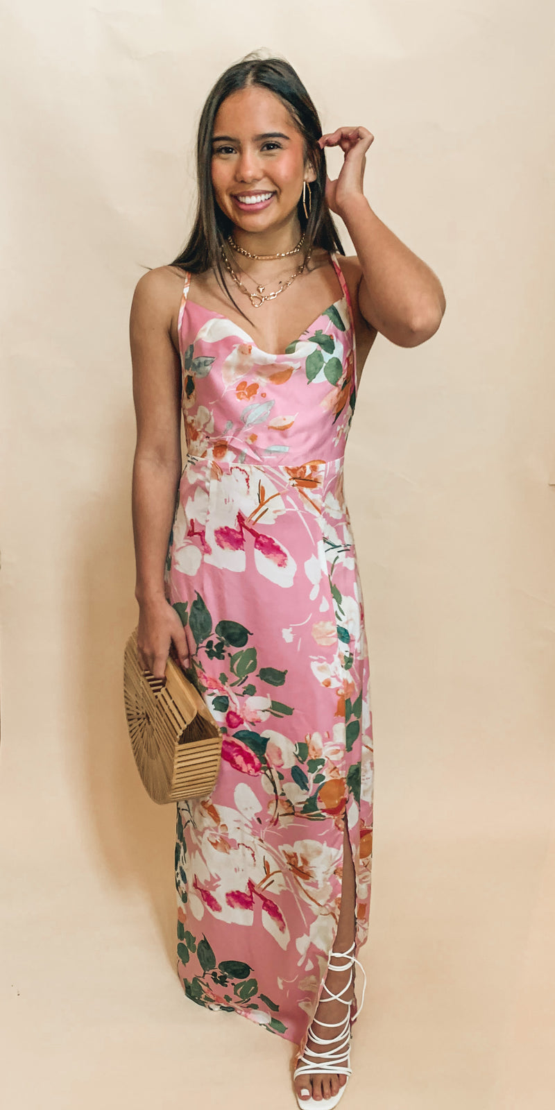 BEST SELLER! Floral side slit maxi dress